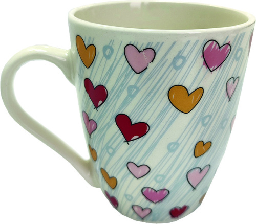 Кружка керамика Сердечки 360мл EA021